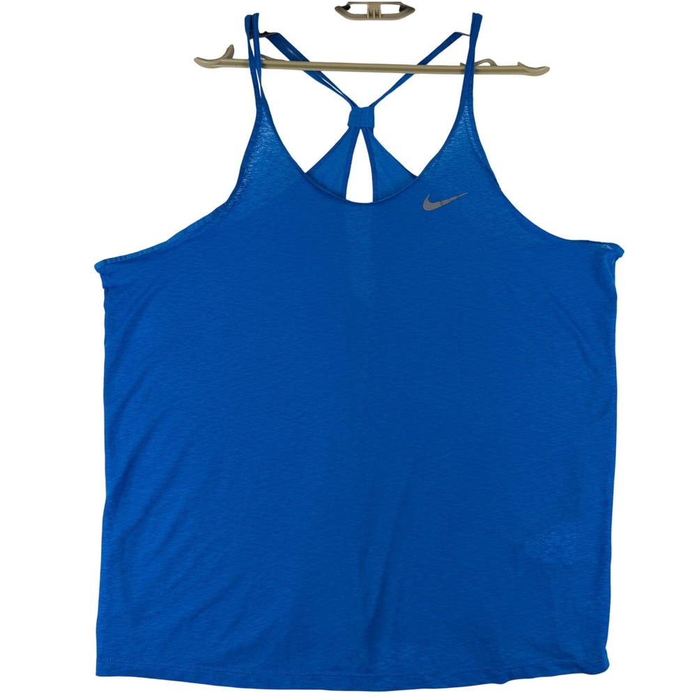 Nike Tank Top Womens XL (XL) Dri-FIT Blue T-Back Strappy Racerback 894522-435